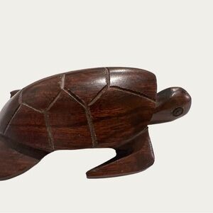 Handcrafted Wooden Turtle Figurine